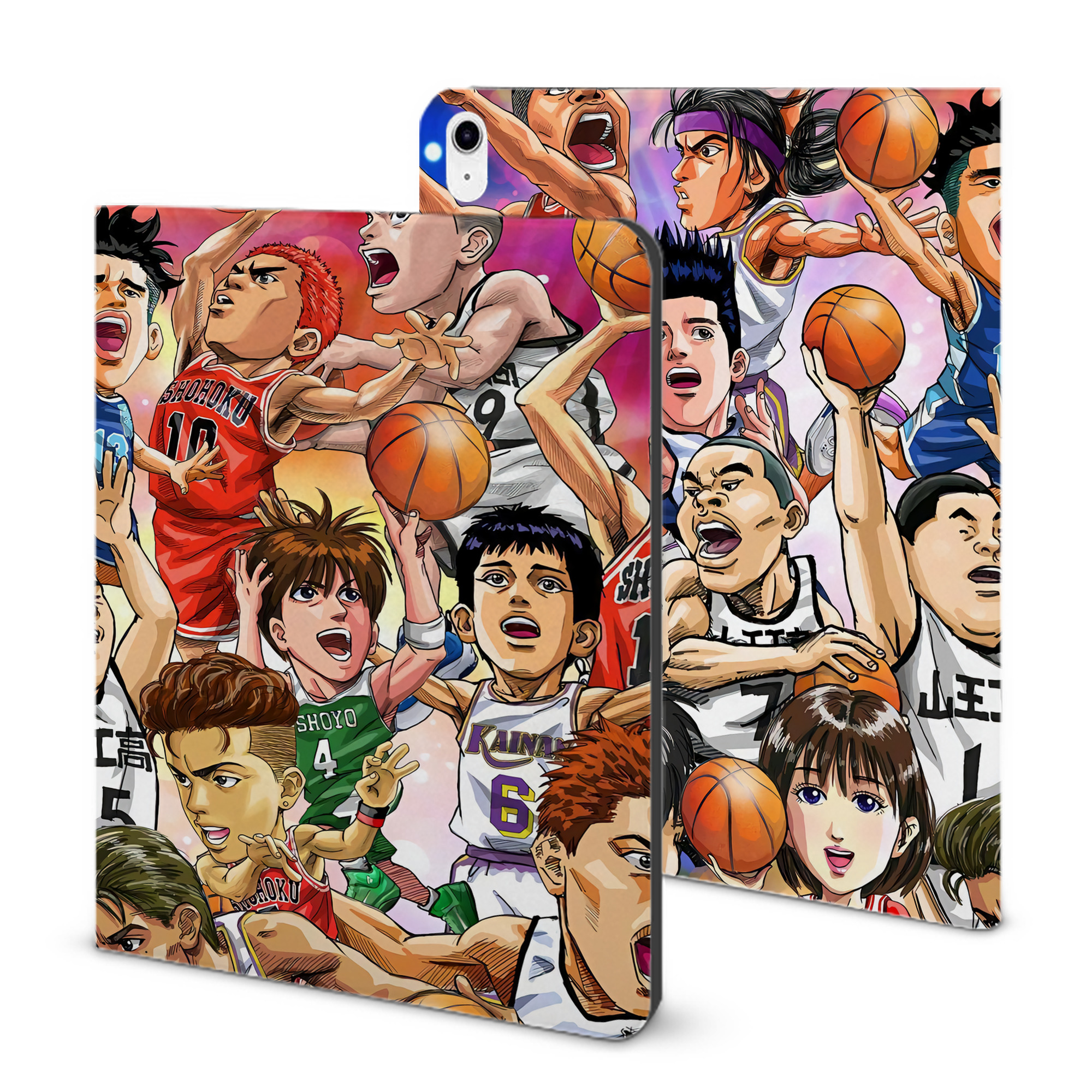 （画像用） SLAM DUNK／スラムダンク IPad ケース ブック型 PUレザー TPU 耐衝撃 軽量 薄型 ペン収納なし 全面保護 IPad 各モデル対応
